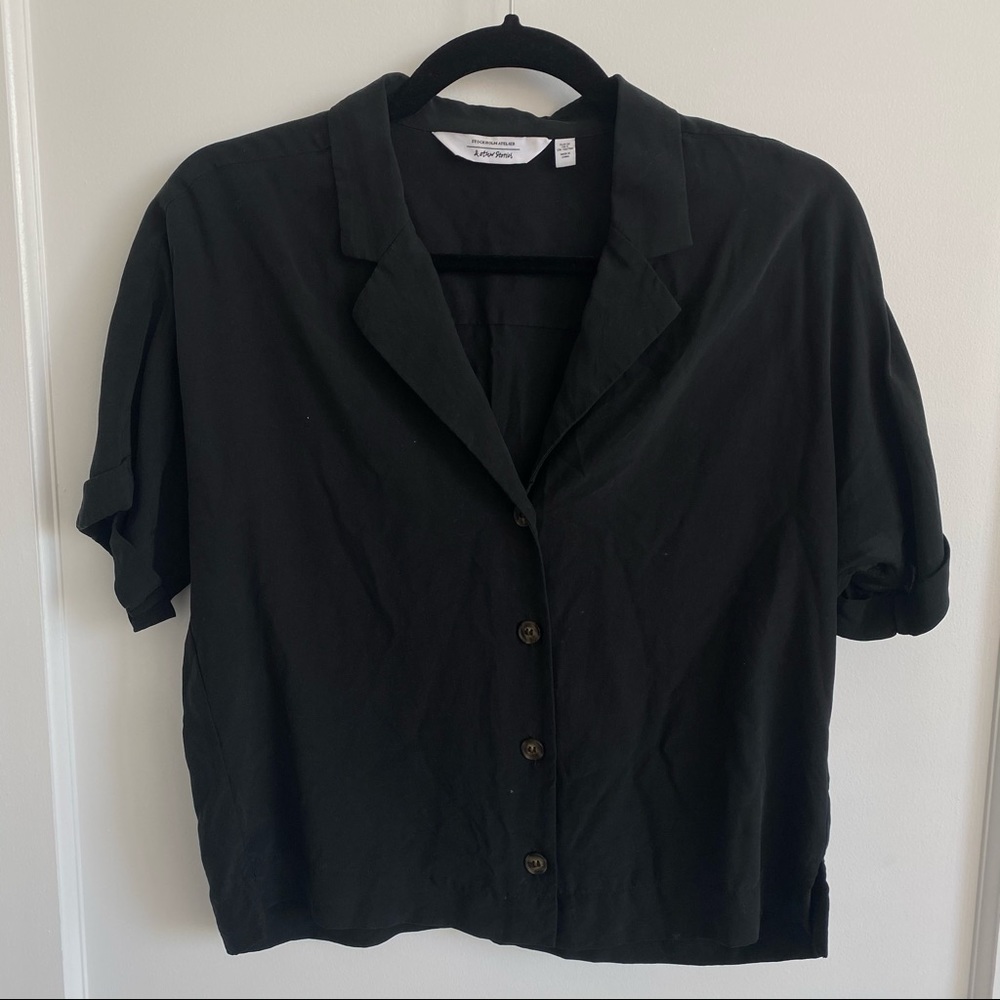 & Other Stories cropped black short sleeve